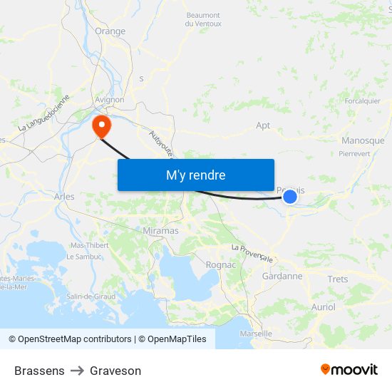 Brassens to Graveson map