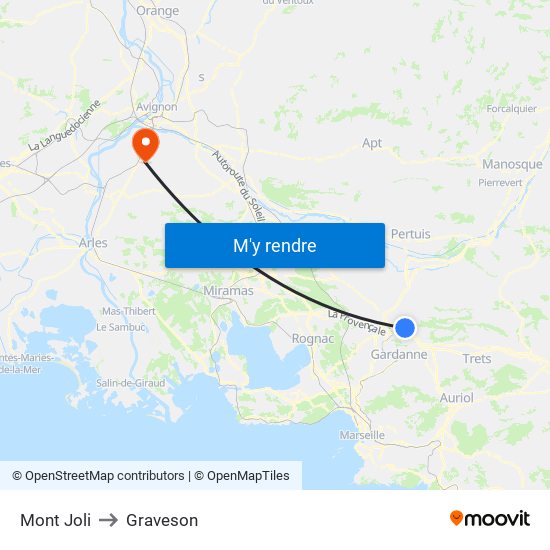 Mont Joli to Graveson map