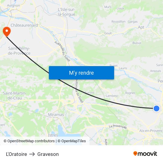 L'Oratoire to Graveson map