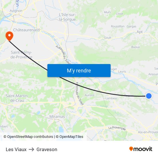 Les Viaux to Graveson map