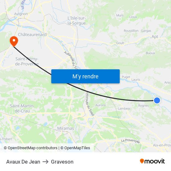 Avaux De Jean to Graveson map