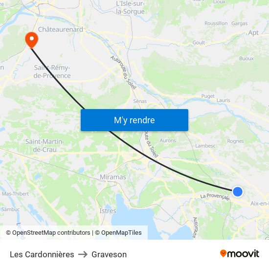 Les Cardonnières to Graveson map