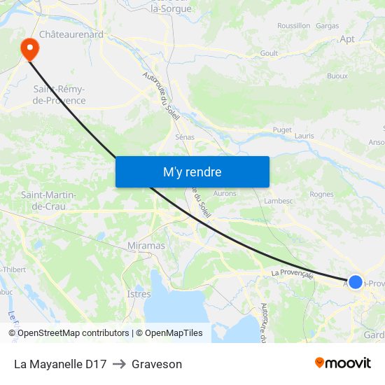 La Mayanelle D17 to Graveson map