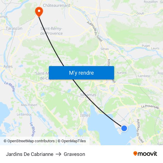 Jardins De Cabrianne to Graveson map