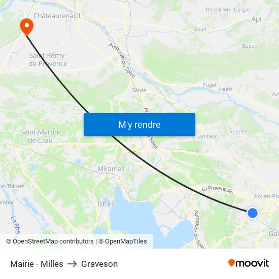 Mairie - Milles to Graveson map