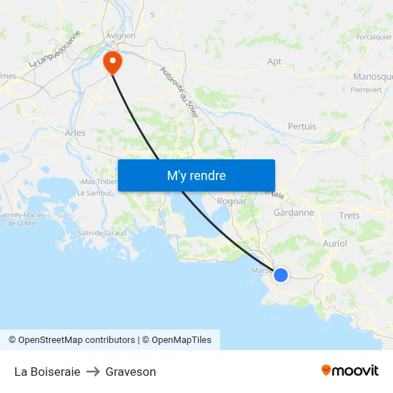 La Boiseraie to Graveson map