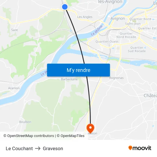 Le Couchant to Graveson map