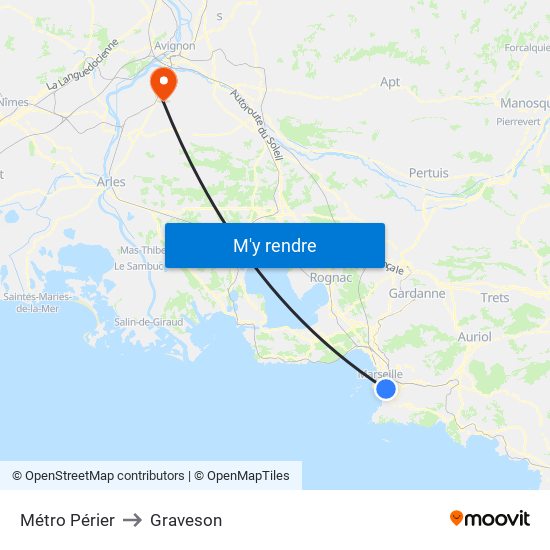 Métro Périer to Graveson map