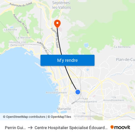 Perrin Guigou to Centre Hospitalier Spécialisé Édouard Toulouse map