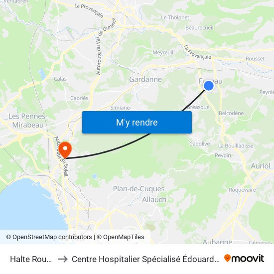 Halte Routière to Centre Hospitalier Spécialisé Édouard Toulouse map