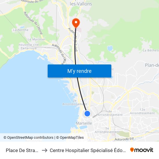 Place De Strasbourg to Centre Hospitalier Spécialisé Édouard Toulouse map