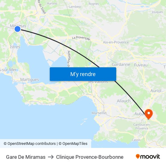 Gare De Miramas to Clinique Provence-Bourbonne map