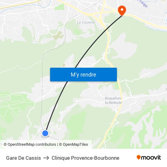 Gare De Cassis to Clinique Provence-Bourbonne map