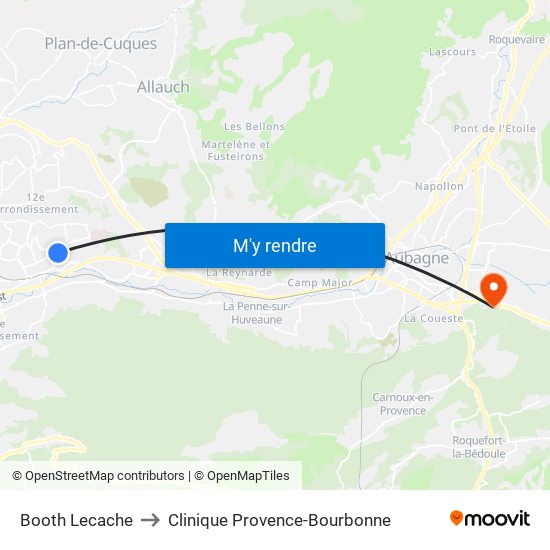 Booth Lecache to Clinique Provence-Bourbonne map