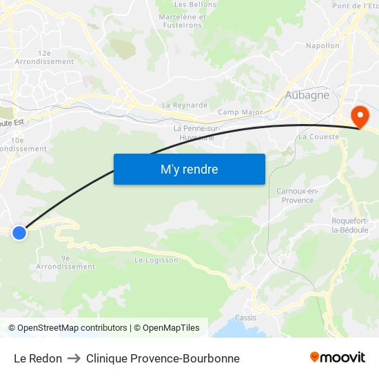 Le Redon to Clinique Provence-Bourbonne map