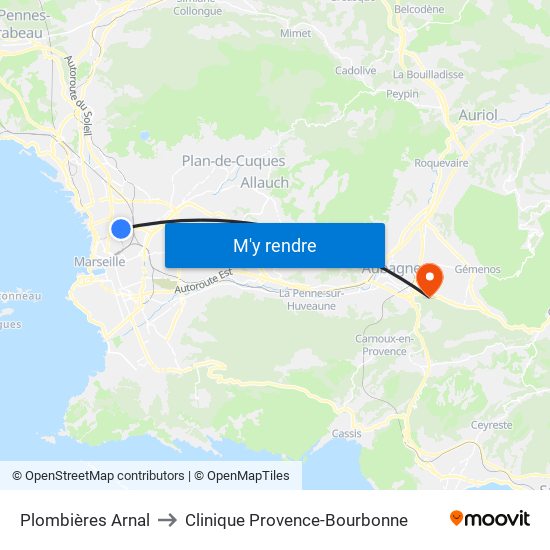 Plombières Arnal to Clinique Provence-Bourbonne map