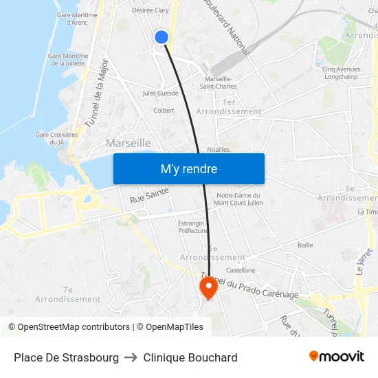 Place De Strasbourg to Clinique Bouchard map