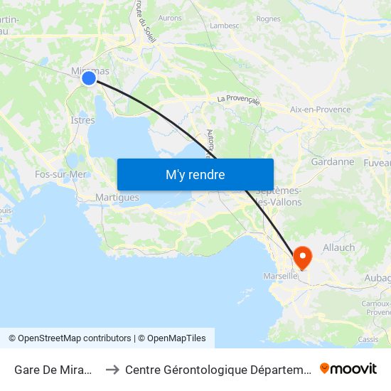 Gare De Miramas to Centre Gérontologique Départemental map