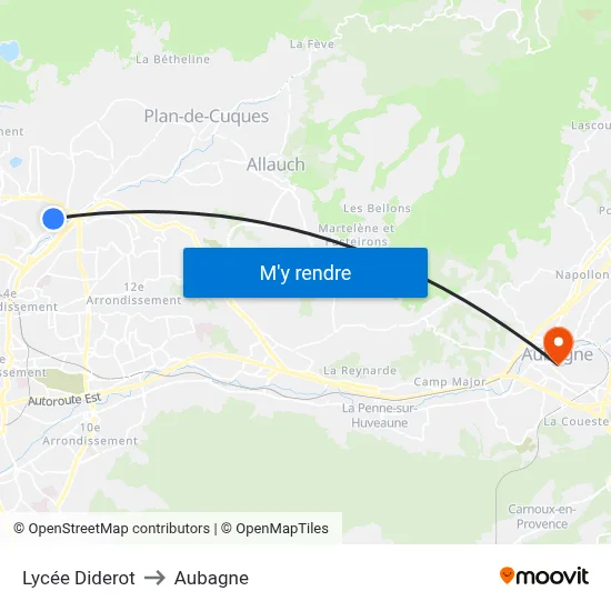 Lycée Diderot to Aubagne map