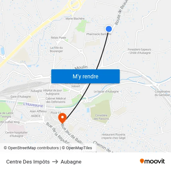 Centre Des Impôts to Aubagne map