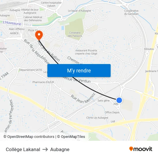 Collège Lakanal to Aubagne map