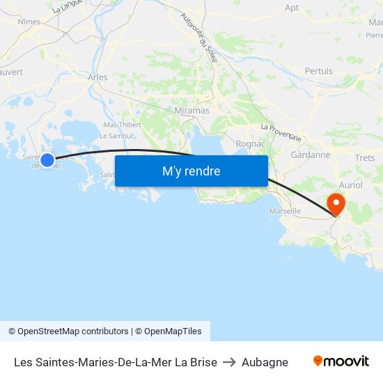 Les Saintes-Maries-De-La-Mer La Brise to Aubagne map
