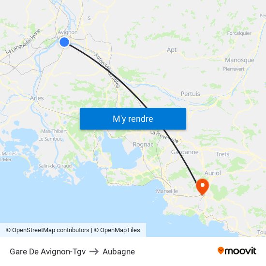 Gare De Avignon-Tgv to Aubagne map