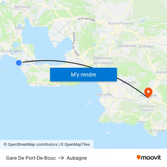Gare De Port-De-Bouc to Aubagne map