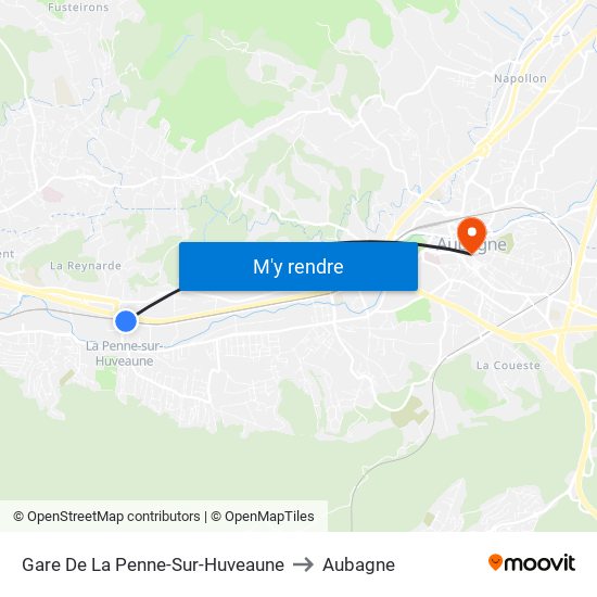 Gare De La Penne-Sur-Huveaune to Aubagne map