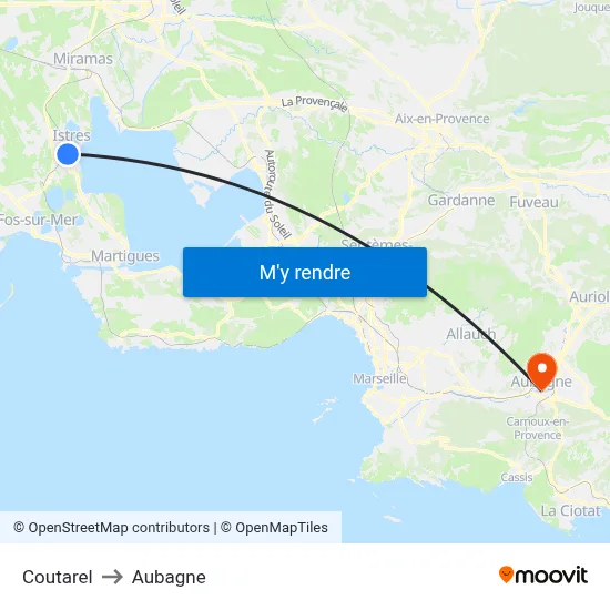 Coutarel to Aubagne map