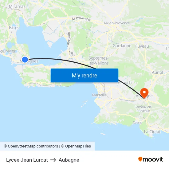 Lycee Jean Lurcat to Aubagne map
