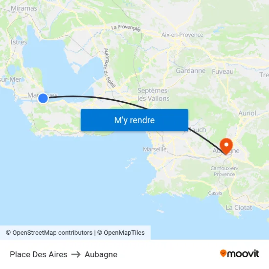 Place Des Aires to Aubagne map
