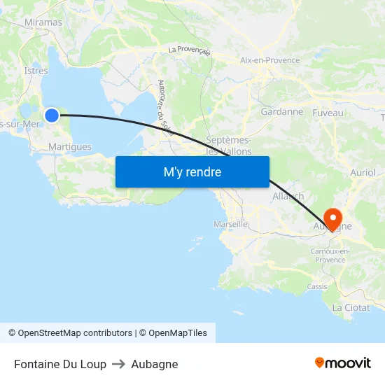 Fontaine Du Loup to Aubagne map