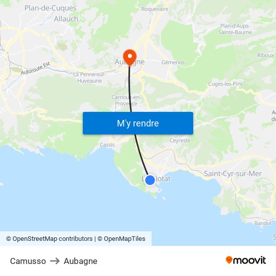 Camusso to Aubagne map