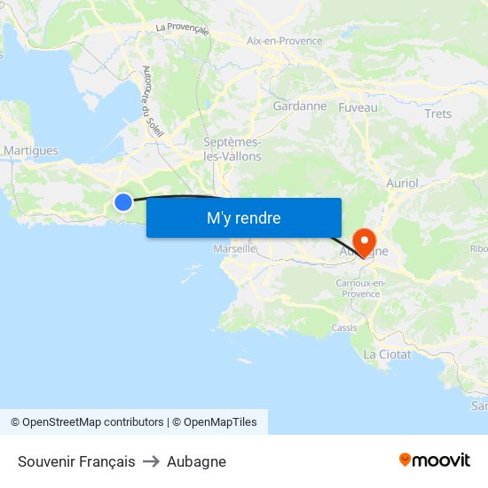 Souvenir Français to Aubagne map