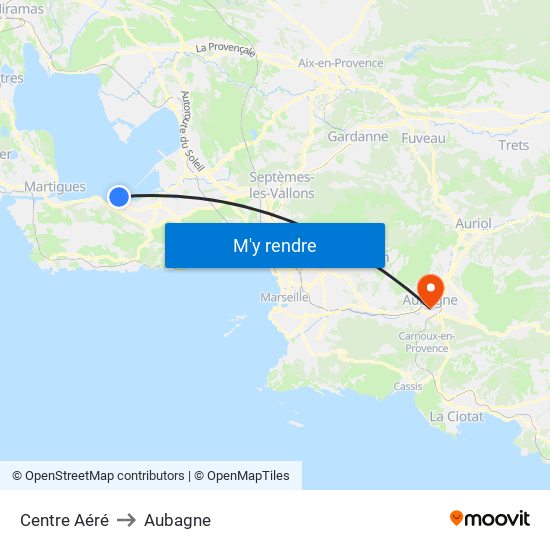 Centre Aéré to Aubagne map