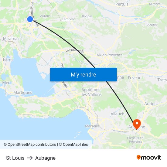 St Louis to Aubagne map