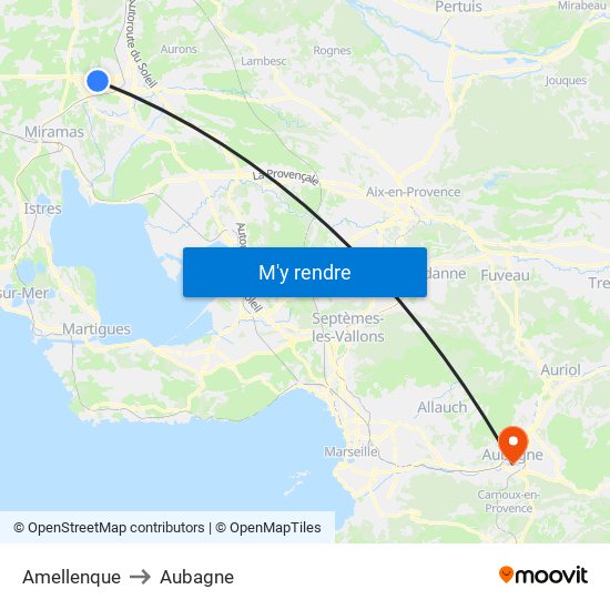 Amellenque to Aubagne map