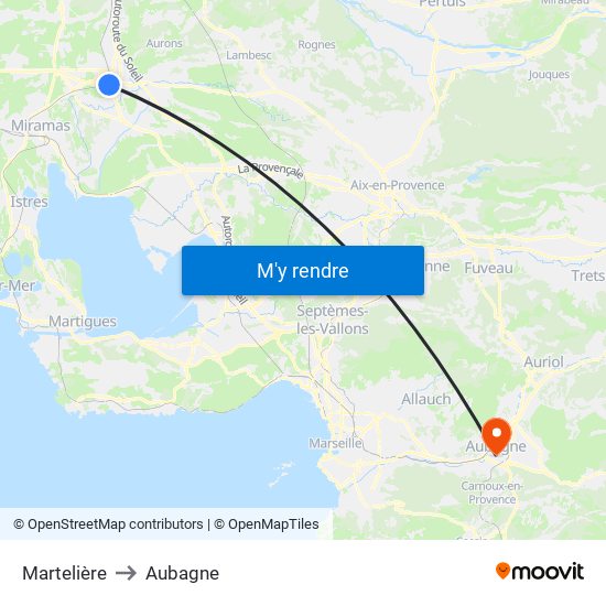 Martelière to Aubagne map