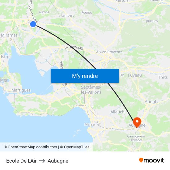 Ecole De L'Air to Aubagne map