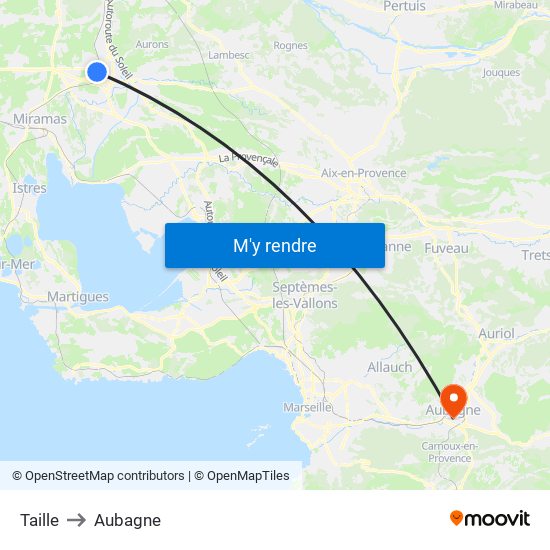 Taille to Aubagne map