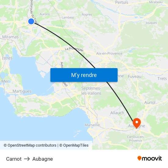 Carnot to Aubagne map