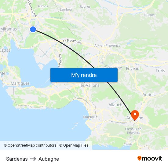 Sardenas to Aubagne map