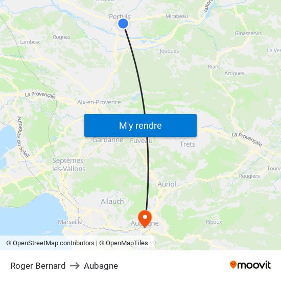 Roger Bernard to Aubagne map