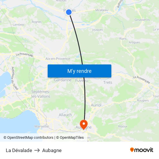 La Dévalade to Aubagne map