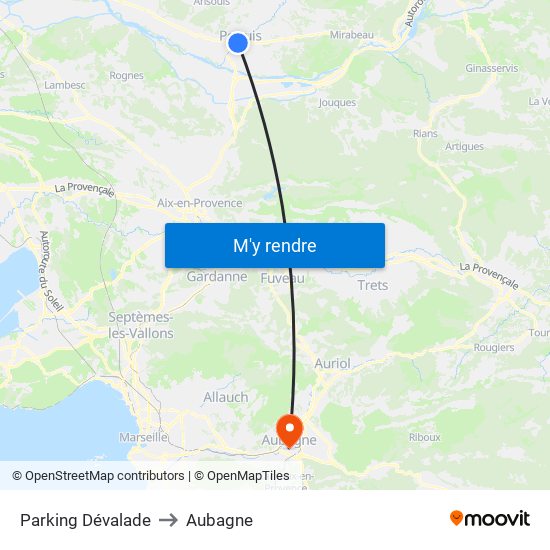 Parking Dévalade to Aubagne map