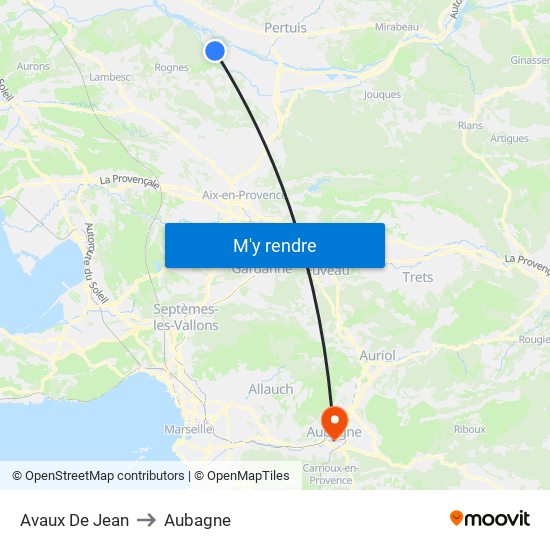 Avaux De Jean to Aubagne map