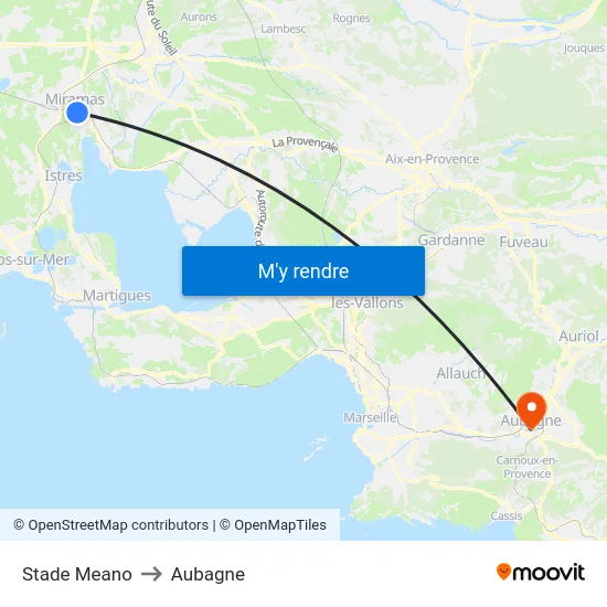 Stade Meano to Aubagne map