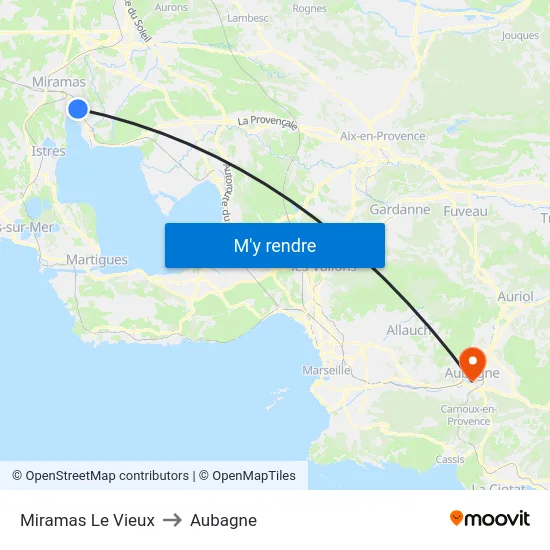 Miramas Le Vieux to Aubagne map