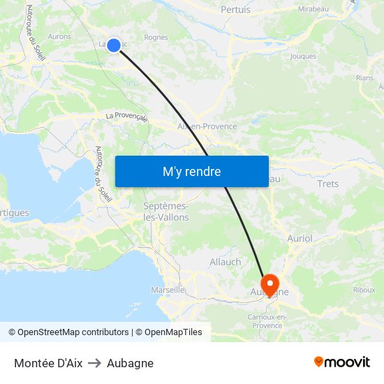 Montée D'Aix to Aubagne map